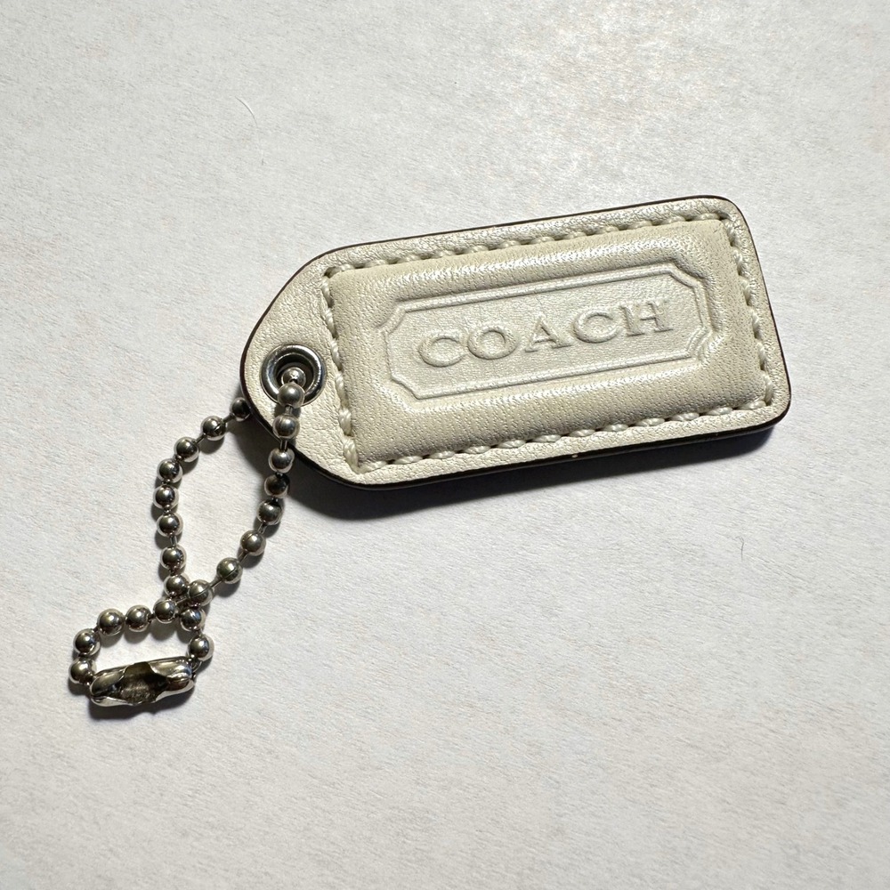 Coach 1.5" Leather Hang Tag‎ White